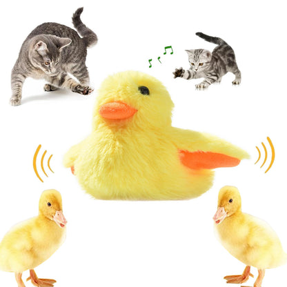 Samelek Cat Toys Rechargeable Flapping Duck 2024 New Flapping Duck Cat Toy Touch Activated Kitten Plush Toy Interactive Cat Exercise Toys with Lifelike Quacking Sound
